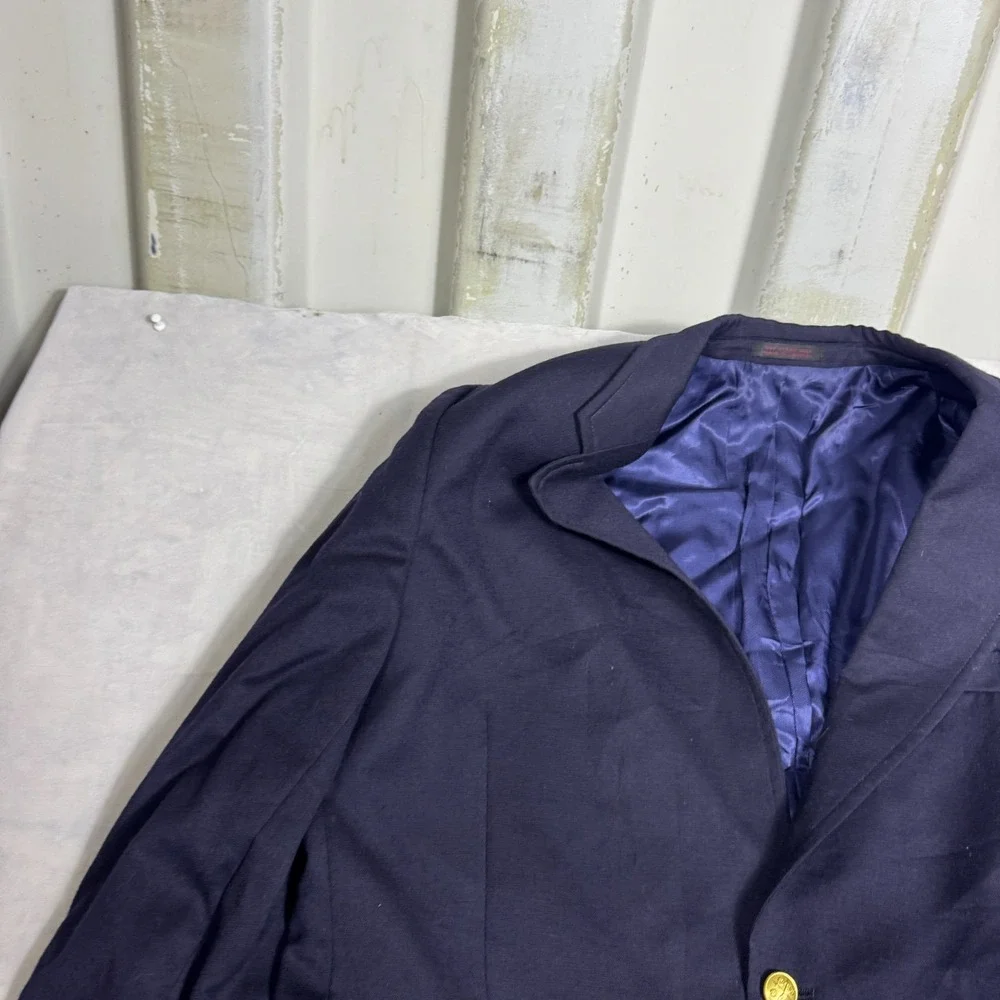 Vintage‎ Alexander Shields Mens Blazer Blue Single Breasted Two Button Size 42